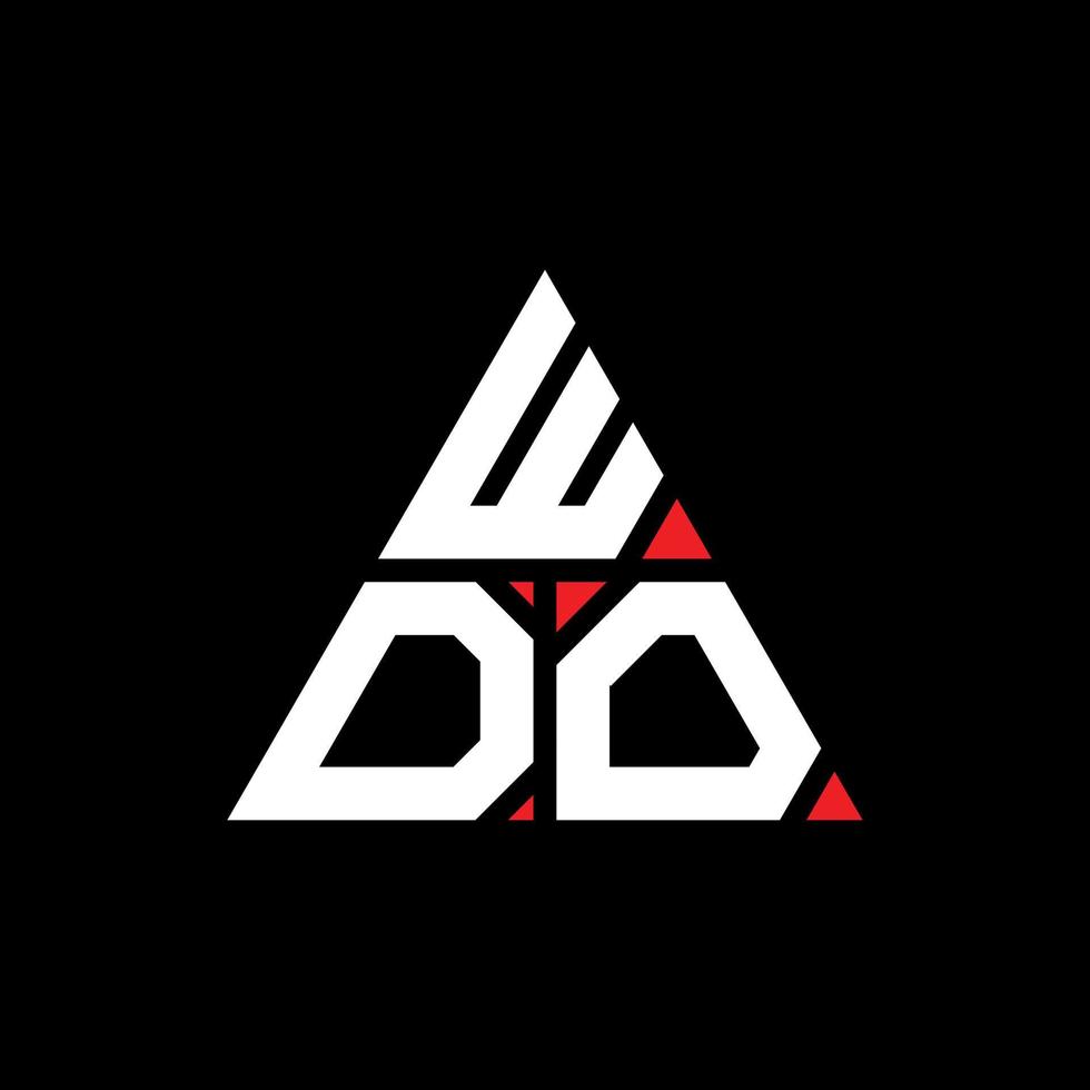 WDO triangle letter logo design with triangle shape. WDO triangle logo design monogram. WDO triangle vector logo template with red color. WDO triangular logo Simple, Elegant, and Luxurious Logo. WDO