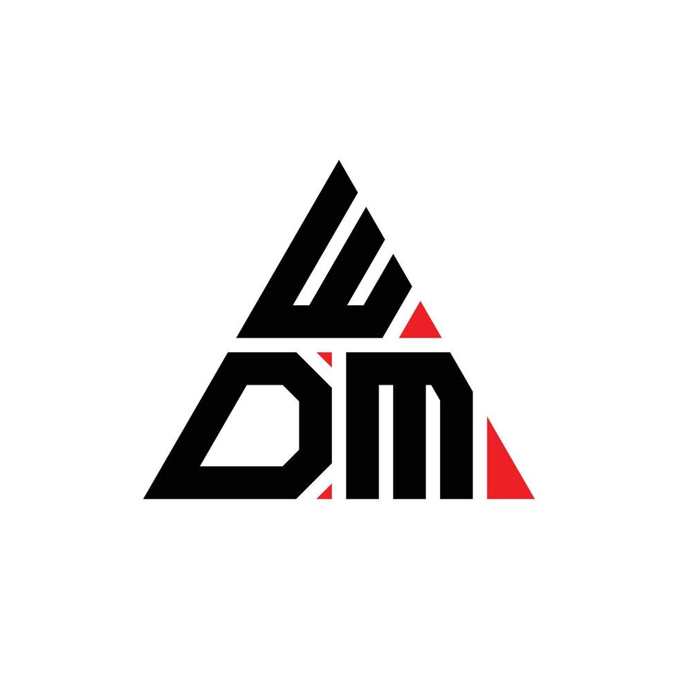 diseño de logotipo de letra triangular wdm con forma de triángulo. monograma de diseño de logotipo de triángulo wdm. plantilla de logotipo de vector de triángulo wdm con color rojo. logo triangular wdm logo simple, elegante y lujoso. wdm