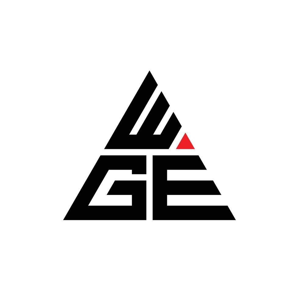 diseño de logotipo de letra triangular wge con forma de triángulo. monograma de diseño de logotipo de triángulo wge. plantilla de logotipo de vector de triángulo wge con color rojo. logotipo triangular wge logotipo simple, elegante y lujoso. peso