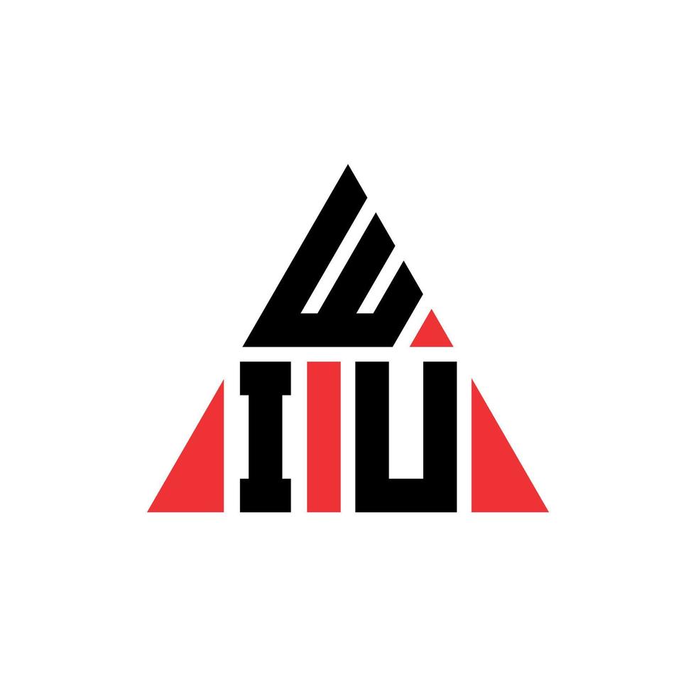 WIU triangle letter logo design with triangle shape. WIU triangle logo design monogram. WIU triangle vector logo template with red color. WIU triangular logo Simple, Elegant, and Luxurious Logo.