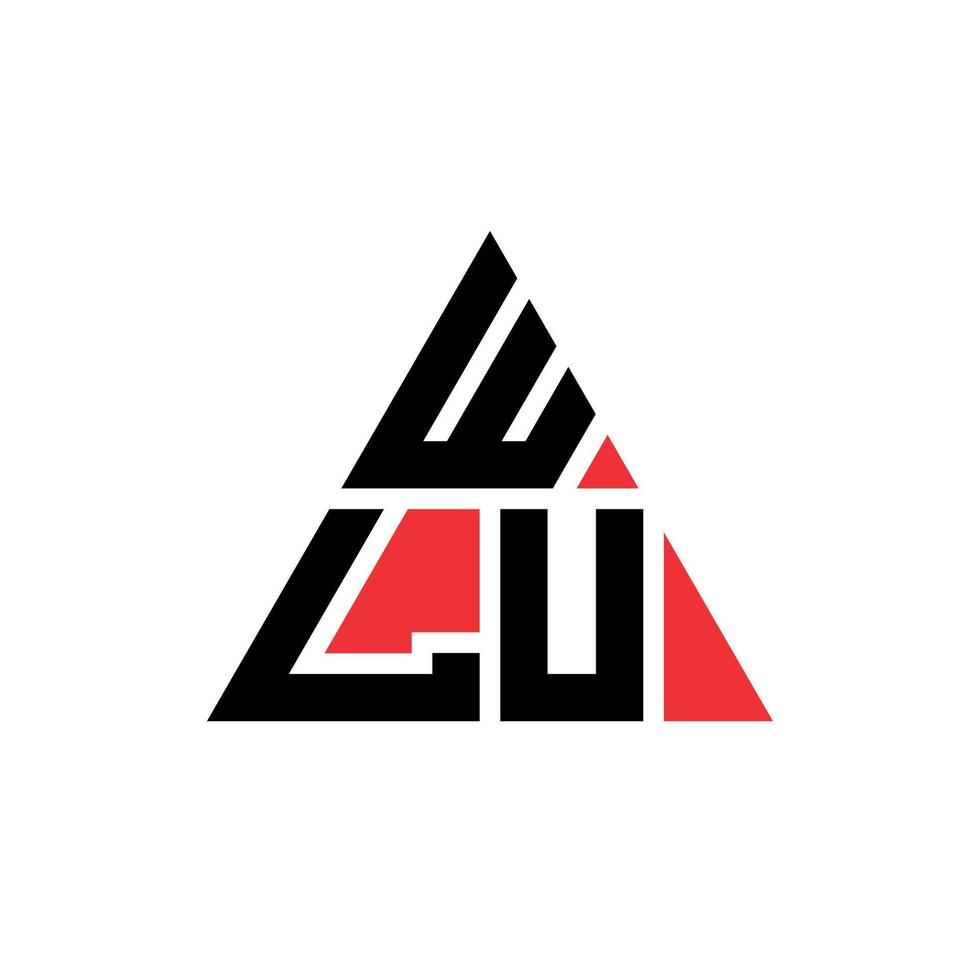 WLU triangle letter logo design with triangle shape. WLU triangle logo design monogram. WLU triangle vector logo template with red color. WLU triangular logo Simple, Elegant, and Luxurious Logo.