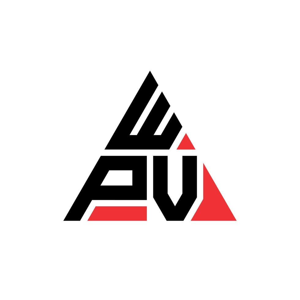 diseño de logotipo de letra triangular wpv con forma de triángulo. monograma de diseño de logotipo de triángulo wpv. plantilla de logotipo de vector de triángulo wpv con color rojo. logo triangular wpv logo simple, elegante y lujoso.