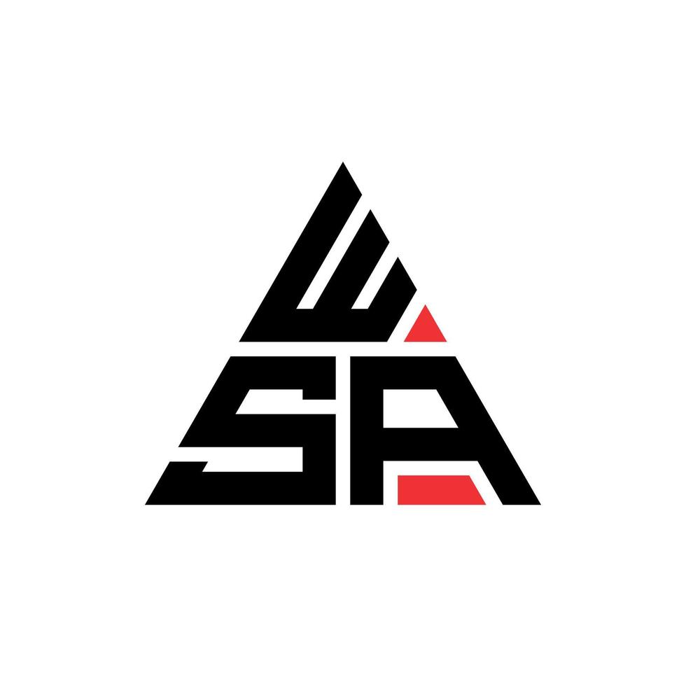 diseño de logotipo de letra triangular wsa con forma de triángulo. monograma de diseño de logotipo de triángulo wsa. plantilla de logotipo de vector de triángulo wsa con color rojo. logo triangular wsa logo simple, elegante y lujoso.