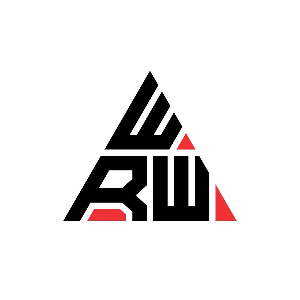 WRW triangle letter logo design with triangle shape. WRW triangle logo design monogram. WRW triangle vector logo template with red color. WRW triangular logo Simple, Elegant, and Luxurious Logo.