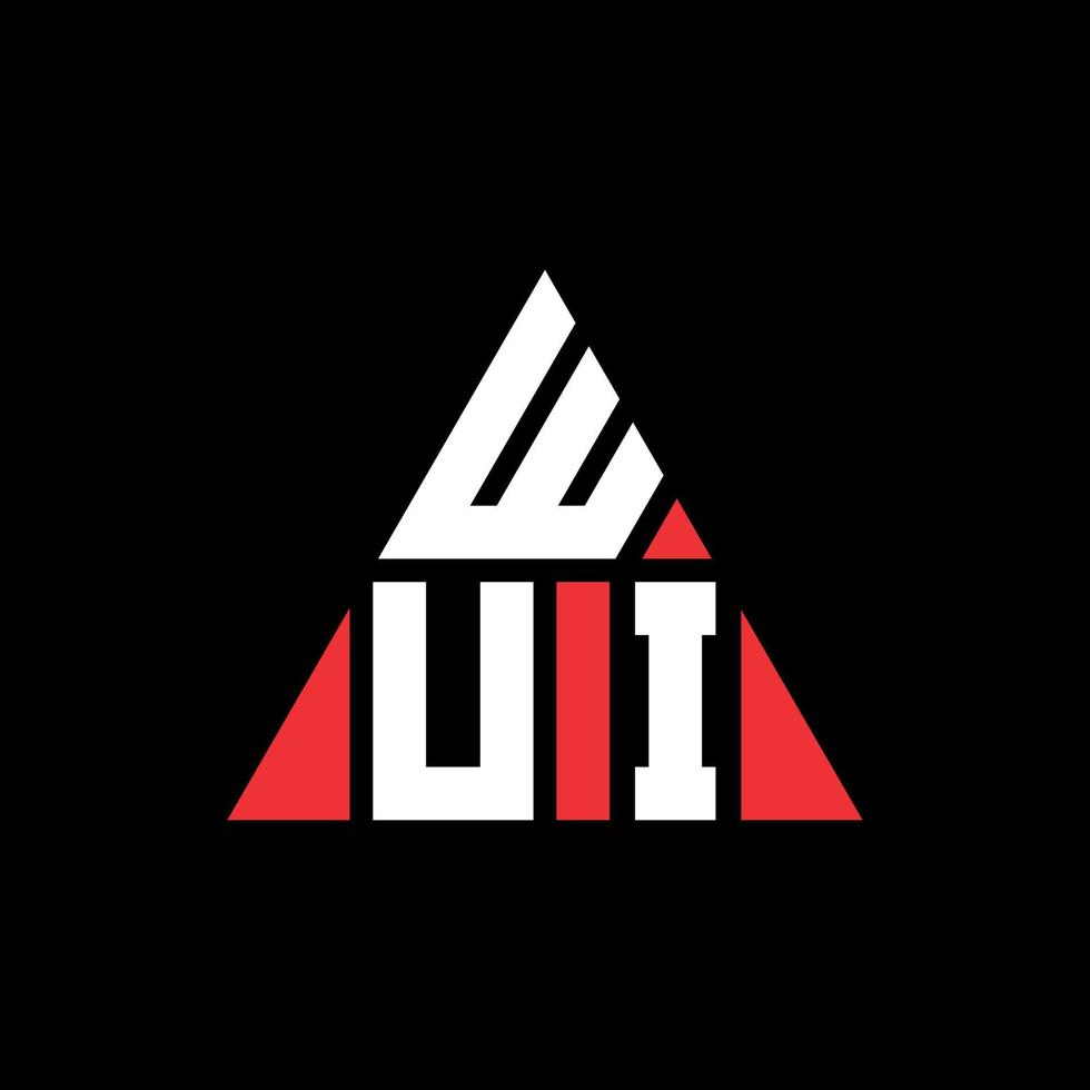 diseño de logotipo de letra triangular wui con forma de triángulo. monograma de diseño del logotipo del triángulo wui. plantilla de logotipo de vector de triángulo wui con color rojo. logotipo triangular wui logotipo simple, elegante y lujoso.