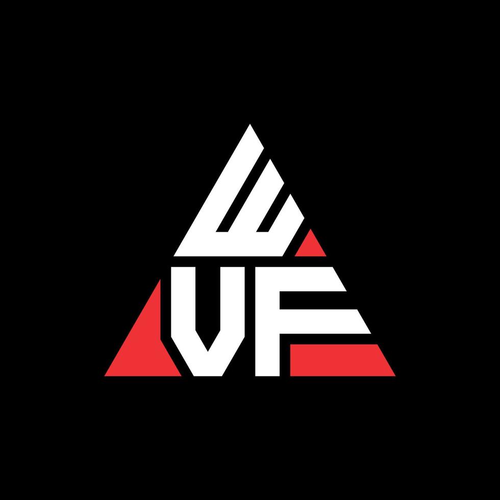 WVF triangle letter logo design with triangle shape. WVF triangle logo design monogram. WVF triangle vector logo template with red color. WVF triangular logo Simple, Elegant, and Luxurious Logo.