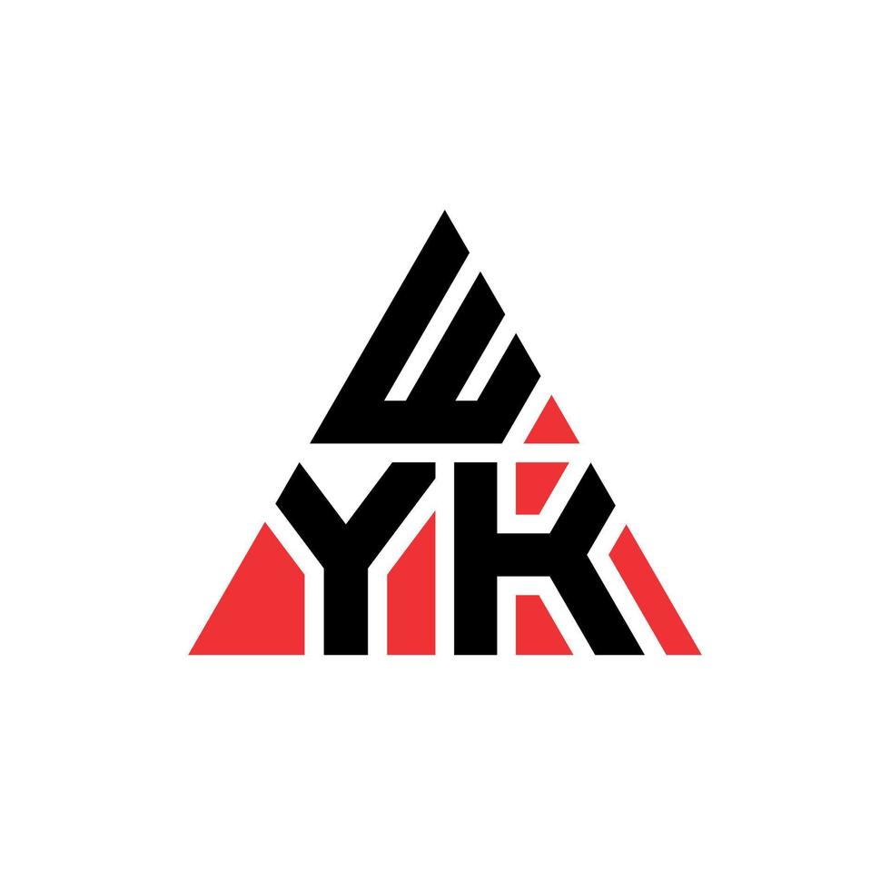 WYK triangle letter logo design with triangle shape. WYK triangle logo design monogram. WYK triangle vector logo template with red color. WYK triangular logo Simple, Elegant, and Luxurious Logo.