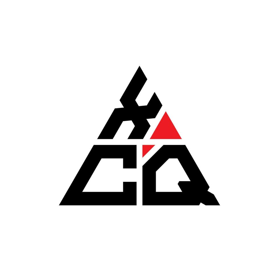 diseño de logotipo de letra triangular xcq con forma de triángulo. monograma de diseño del logotipo del triángulo xcq. plantilla de logotipo de vector de triángulo xcq con color rojo. logotipo triangular xcq logotipo simple, elegante y lujoso.