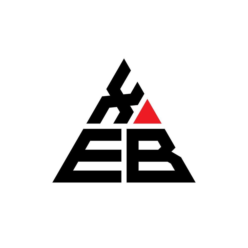diseño de logotipo de letra de triángulo xeb con forma de triángulo. monograma de diseño del logotipo del triángulo xeb. plantilla de logotipo de vector de triángulo xeb con color rojo. logotipo triangular xeb logotipo simple, elegante y lujoso.