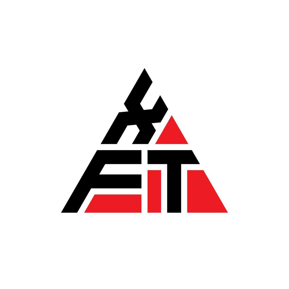 diseño de logotipo de letra triangular xft con forma de triángulo. monograma de diseño del logotipo del triángulo xft. plantilla de logotipo de vector de triángulo xft con color rojo. logotipo triangular xft logotipo simple, elegante y lujoso.