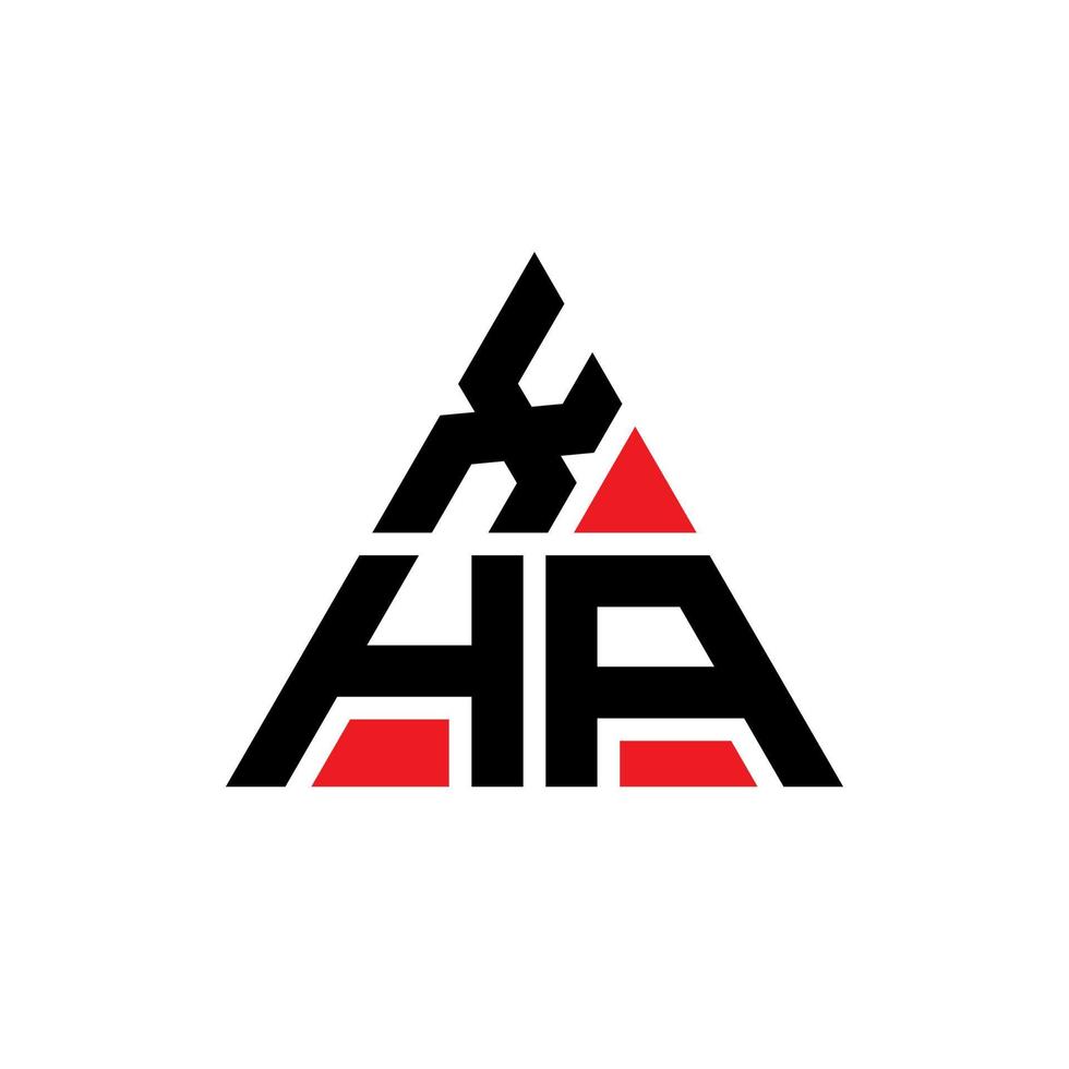 diseño de logotipo de letra triangular xha con forma de triángulo. monograma de diseño del logotipo del triángulo xha. plantilla de logotipo de vector de triángulo xha con color rojo. logotipo triangular xha logotipo simple, elegante y lujoso.