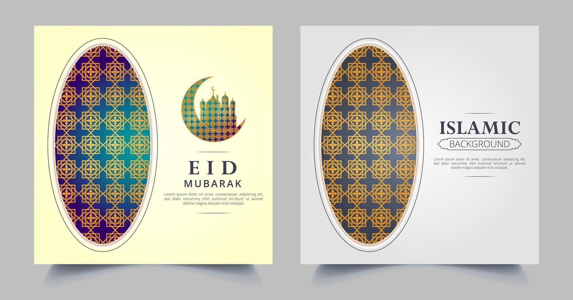 Islamic background design and social media template vector