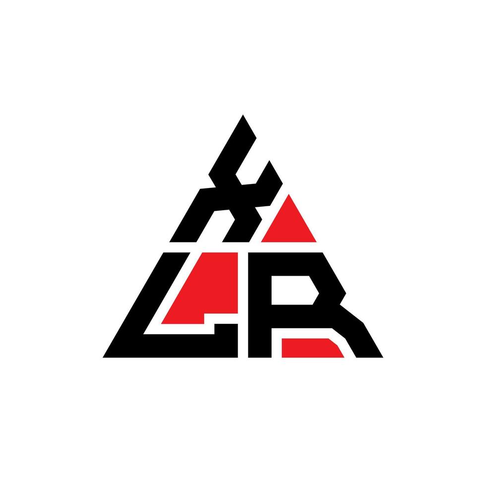 diseño de logotipo de letra triangular xlr con forma de triángulo. monograma de diseño de logotipo de triángulo xlr. plantilla de logotipo de vector de triángulo xlr con color rojo. logotipo triangular xlr logotipo simple, elegante y lujoso.