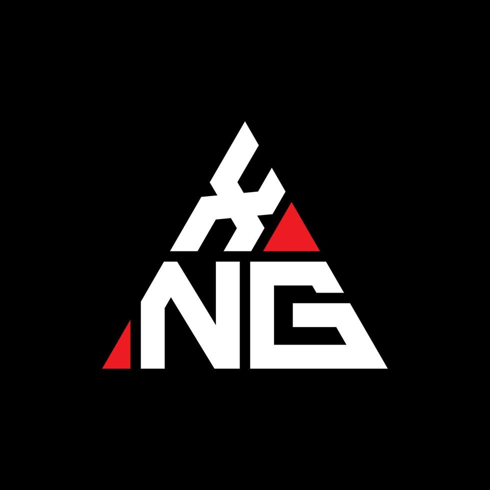 XNG triangle letter logo design with triangle shape. XNG triangle logo design monogram. XNG triangle vector logo template with red color. XNG triangular logo Simple, Elegant, and Luxurious Logo.
