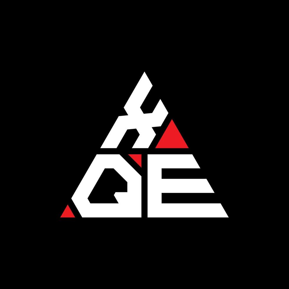 diseño de logotipo de letra triangular xqe con forma de triángulo. monograma de diseño del logotipo del triángulo xqe. plantilla de logotipo de vector de triángulo xqe con color rojo. logotipo triangular xqe logotipo simple, elegante y lujoso.