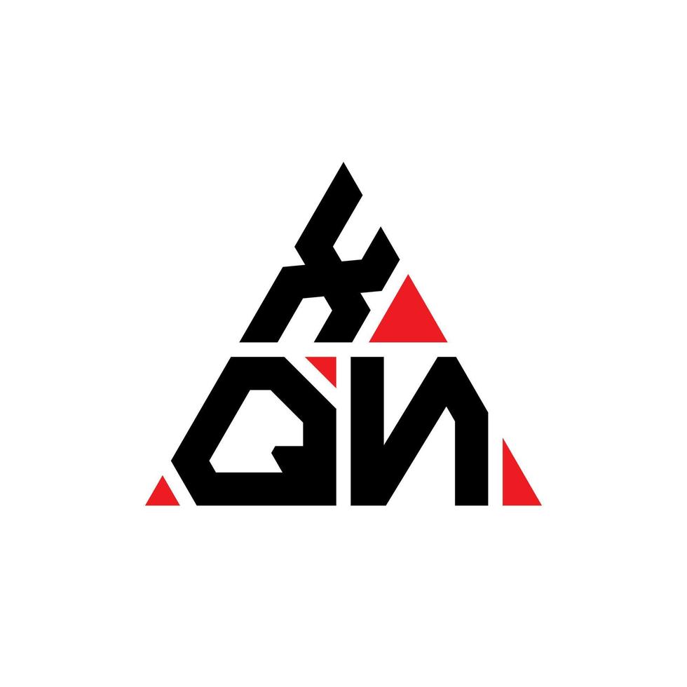 diseño de logotipo de letra triangular xqn con forma de triángulo. monograma de diseño del logotipo del triángulo xqn. plantilla de logotipo de vector de triángulo xqn con color rojo. logotipo triangular xqn logotipo simple, elegante y lujoso.