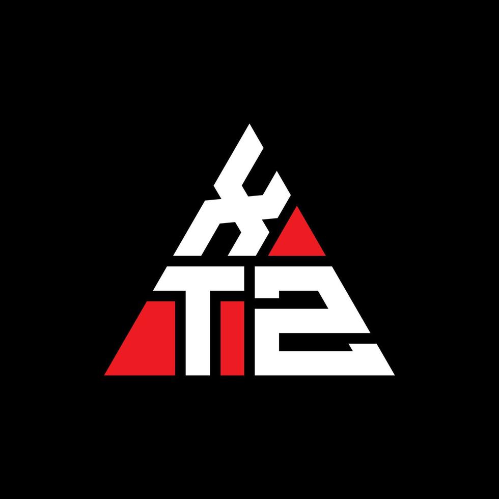 diseño de logotipo de letra triangular xtz con forma de triángulo. monograma de diseño del logotipo del triángulo xtz. plantilla de logotipo de vector de triángulo xtz con color rojo. logotipo triangular xtz logotipo simple, elegante y lujoso.