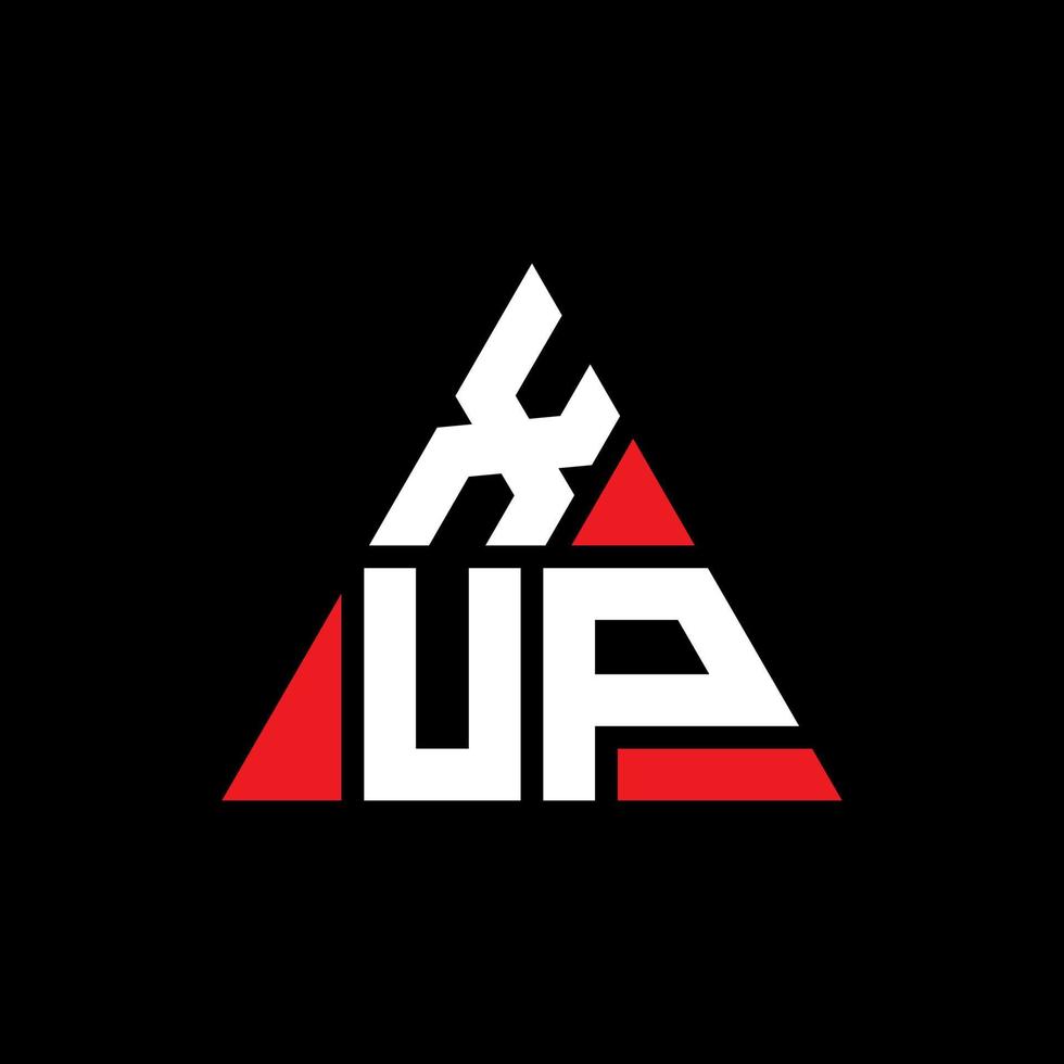 diseño de logotipo de letra de triángulo xup con forma de triángulo. monograma de diseño del logotipo del triángulo xup. plantilla de logotipo de vector de triángulo xup con color rojo. logotipo triangular xup logotipo simple, elegante y lujoso.