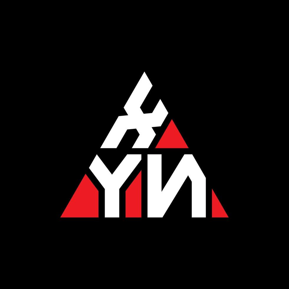 diseño de logotipo de letra de triángulo xyn con forma de triángulo. monograma de diseño del logotipo del triángulo xyn. plantilla de logotipo de vector de triángulo xyn con color rojo. logotipo triangular xyn logotipo simple, elegante y lujoso.