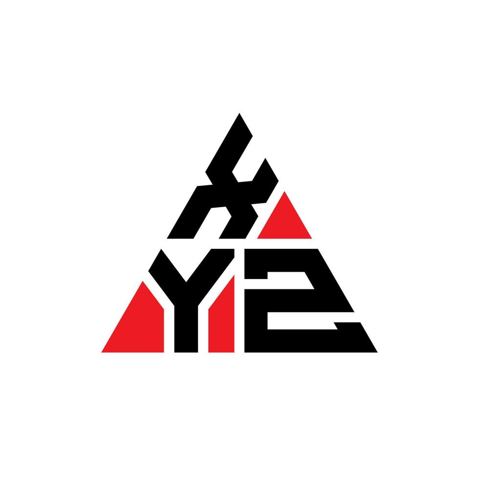 XYZ triangle letter logo design with triangle shape. XYZ triangle logo design monogram. XYZ triangle vector logo template with red color. XYZ triangular logo Simple, Elegant, and Luxurious Logo.