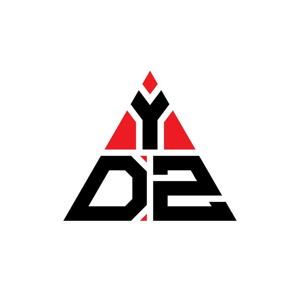 diseño de logotipo de letra triangular ydz con forma de triángulo. monograma de diseño del logotipo del triángulo ydz. plantilla de logotipo de vector de triángulo ydz con color rojo. logotipo triangular ydz logotipo simple, elegante y lujoso.