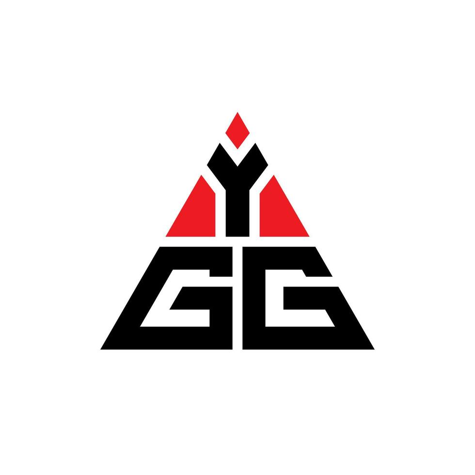 diseño de logotipo de letra de triángulo ygg con forma de triángulo. monograma de diseño del logotipo del triángulo ygg. plantilla de logotipo de vector de triángulo ygg con color rojo. logotipo triangular ygg logotipo simple, elegante y lujoso.