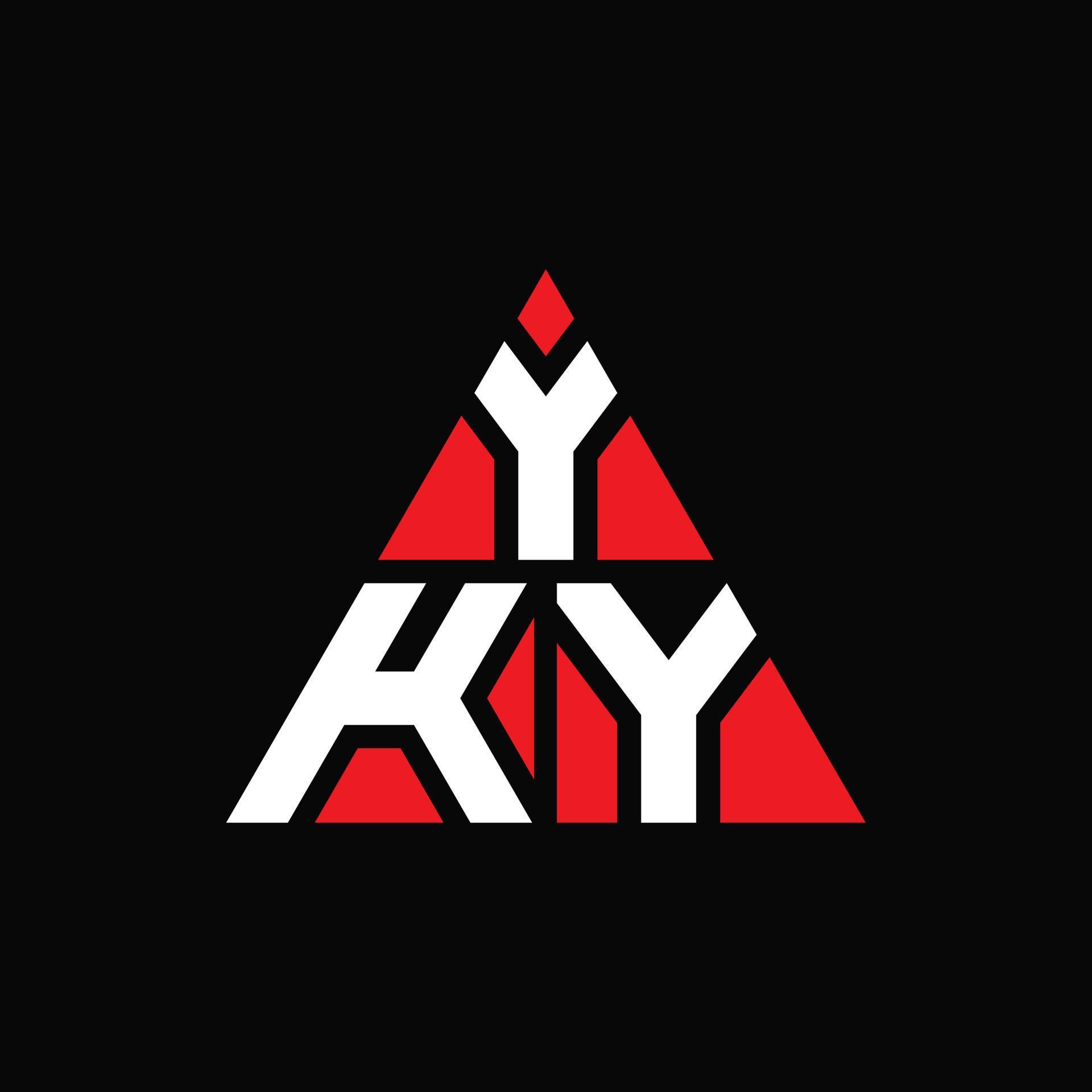 YKY triangle letter logo design with triangle shape. YKY triangle logo