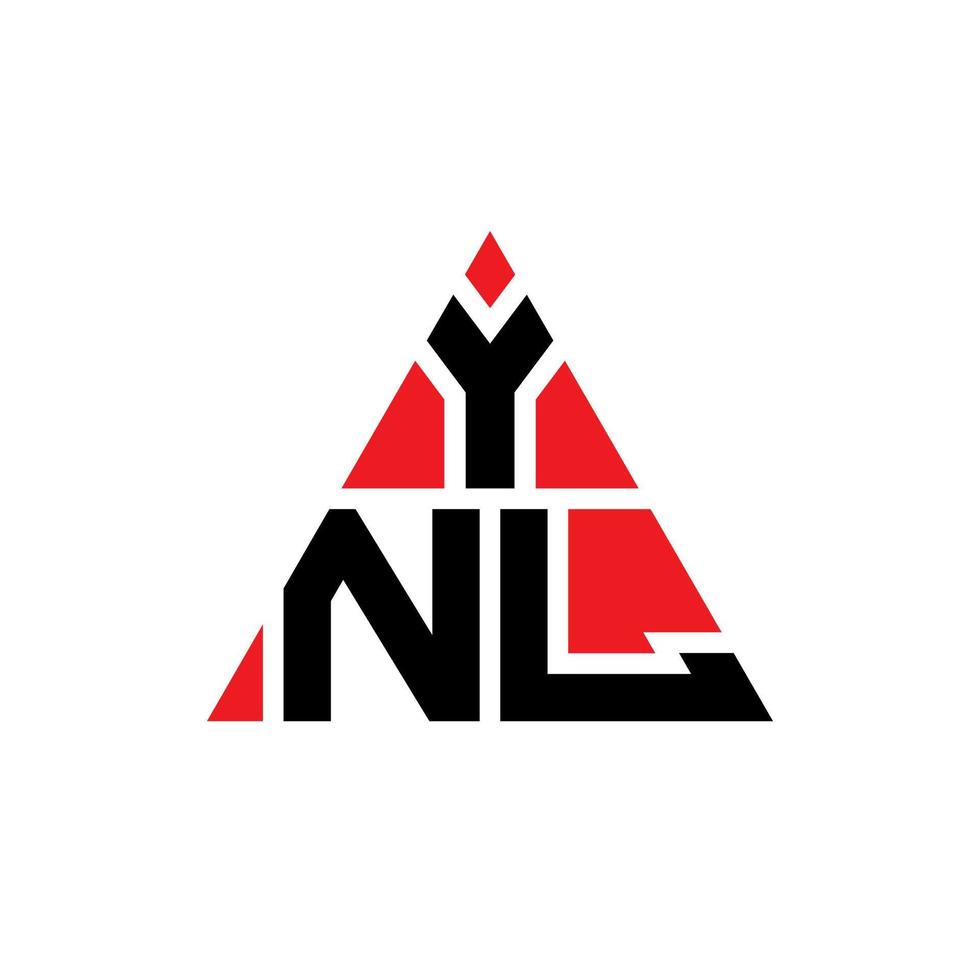 diseño de logotipo de letra de triángulo ynl con forma de triángulo. monograma de diseño de logotipo de triángulo ynl. plantilla de logotipo de vector de triángulo ynl con color rojo. logotipo triangular ynl logotipo simple, elegante y lujoso.