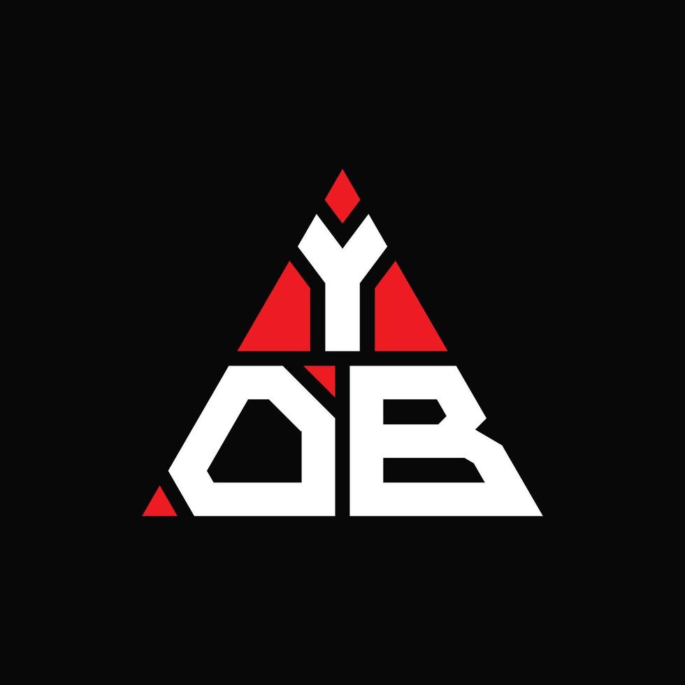 YOB triangle letter logo design with triangle shape. YOB triangle logo design monogram. YOB triangle vector logo template with red color. YOB triangular logo Simple, Elegant, and Luxurious Logo.