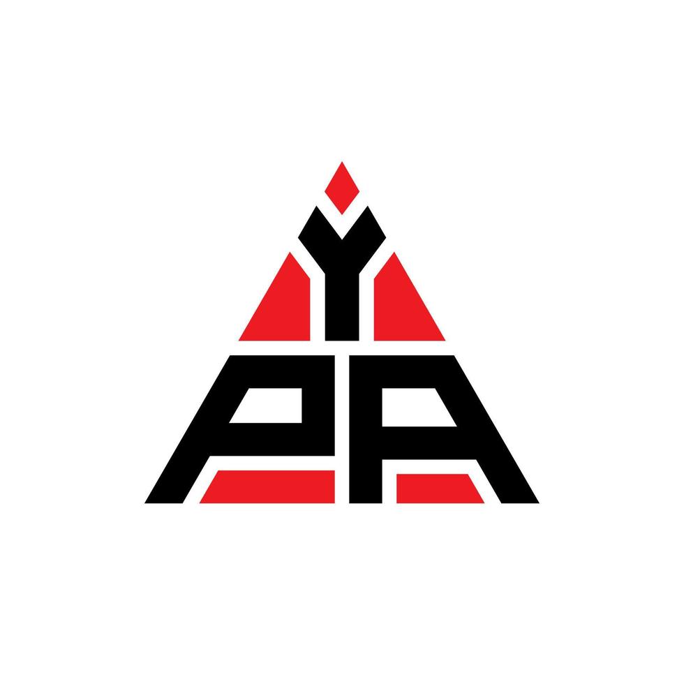 diseño de logotipo de letra triangular ypa con forma de triángulo. monograma de diseño del logotipo del triángulo ypa. plantilla de logotipo de vector de triángulo ypa con color rojo. logotipo triangular ypa logotipo simple, elegante y lujoso.