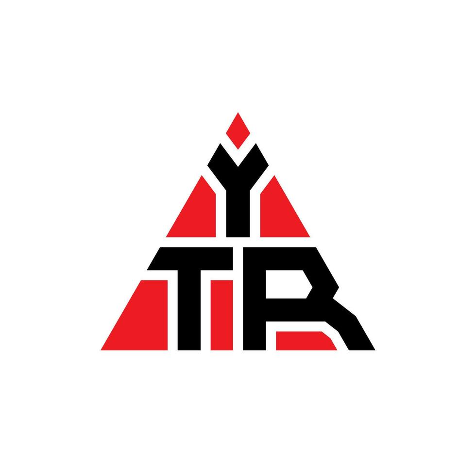 ytr diseño de logotipo de letra triangular con forma de triángulo. monograma de diseño de logotipo de triángulo ytr. plantilla de logotipo de vector de triángulo ytr con color rojo. logotipo triangular ytr logotipo simple, elegante y lujoso.