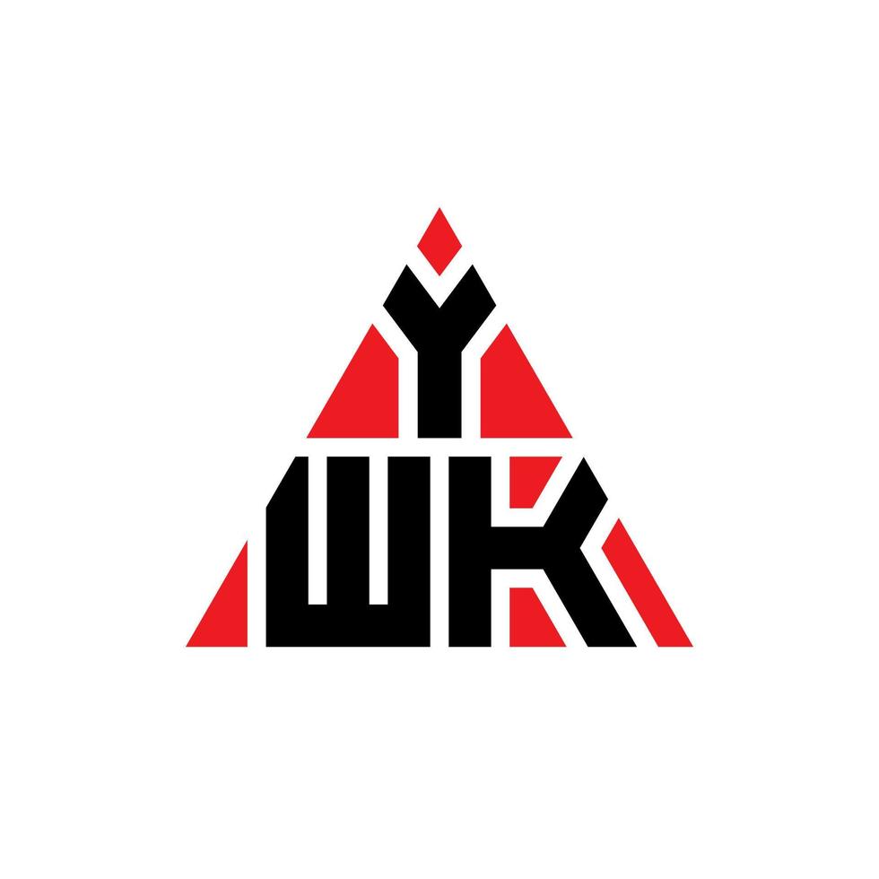 YWK triangle letter logo design with triangle shape. YWK triangle logo design monogram. YWK triangle vector logo template with red color. YWK triangular logo Simple, Elegant, and Luxurious Logo.