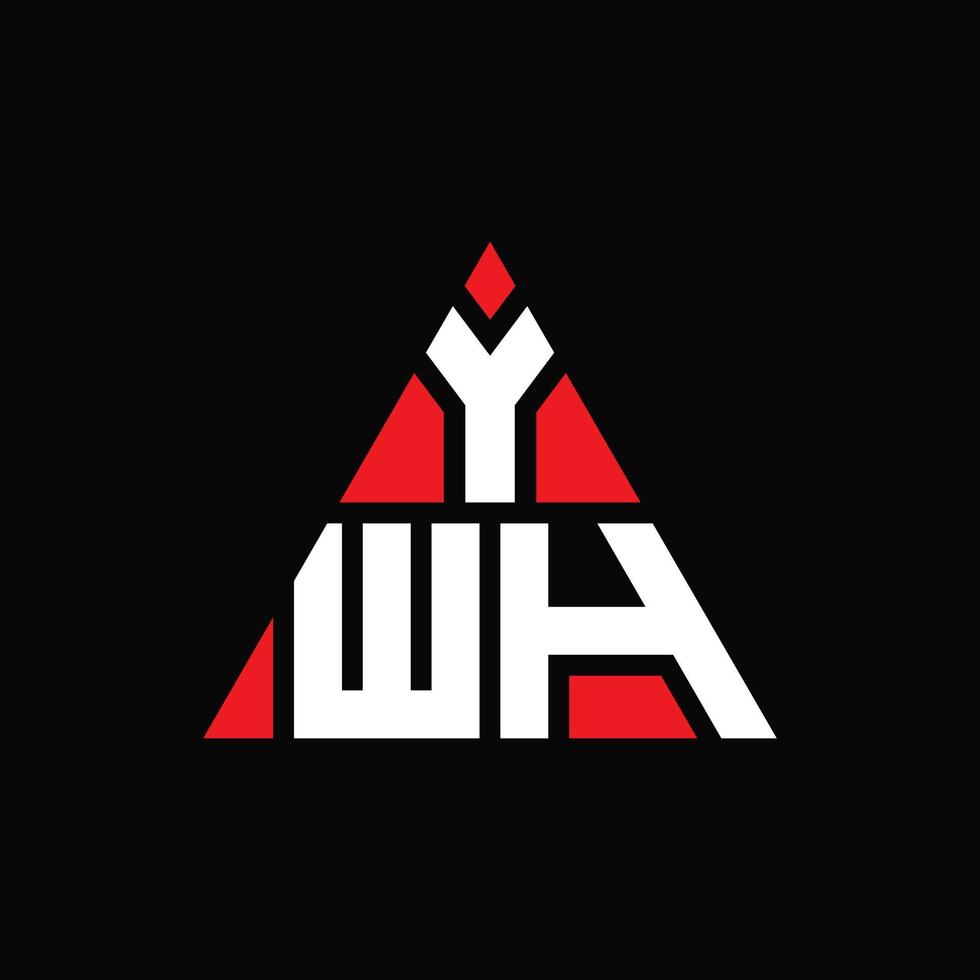 YWH triangle letter logo design with triangle shape. YWH triangle logo design monogram. YWH triangle vector logo template with red color. YWH triangular logo Simple, Elegant, and Luxurious Logo.