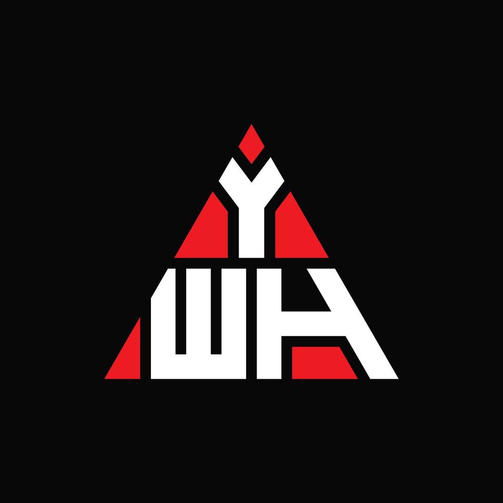 diseño de logotipo de letra triangular ywh con forma de triángulo. monograma de diseño del logotipo del triángulo ywh. plantilla de logotipo de vector de triángulo ywh con color rojo. logotipo triangular ywh logotipo simple, elegante y lujoso.