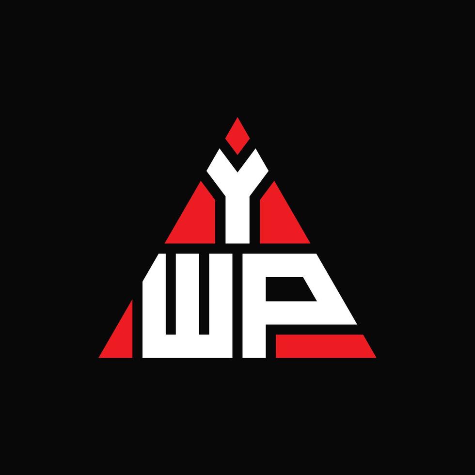 YWP triangle letter logo design with triangle shape. YWP triangle logo design monogram. YWP triangle vector logo template with red color. YWP triangular logo Simple, Elegant, and Luxurious Logo.