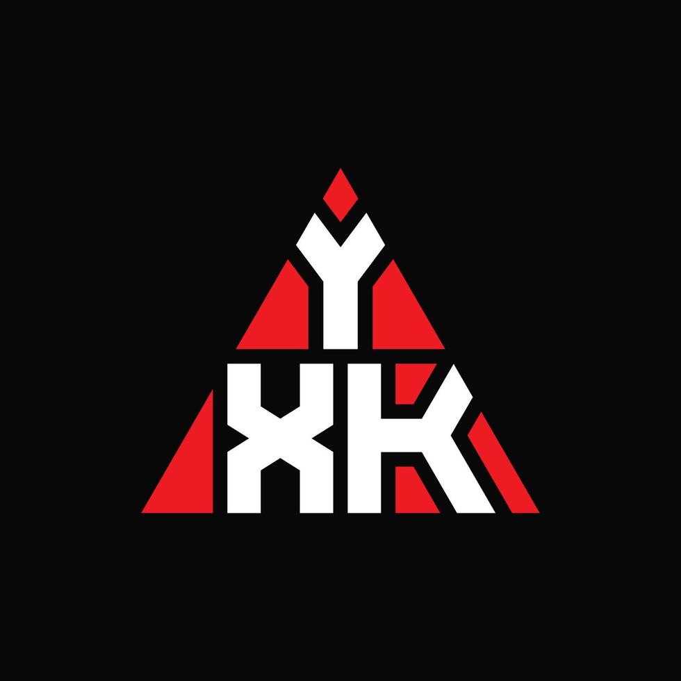 YXK triangle letter logo design with triangle shape. YXK triangle logo design monogram. YXK triangle vector logo template with red color. YXK triangular logo Simple, Elegant, and Luxurious Logo.