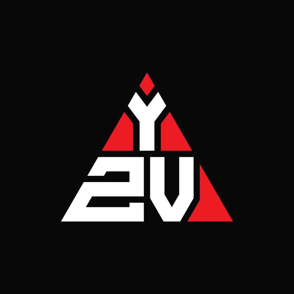 diseño de logotipo de letra triangular yzv con forma de triángulo. monograma de diseño del logotipo del triángulo yzv. plantilla de logotipo de vector de triángulo yzv con color rojo. logotipo triangular yzv logotipo simple, elegante y lujoso.