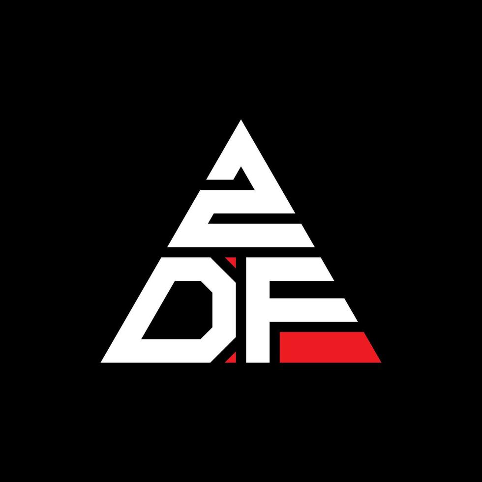 Diseño de logotipo de letra triangular zdf con forma de triángulo. monograma de diseño de logotipo de triángulo zdf. plantilla de logotipo de vector de triángulo zdf con color rojo. logotipo triangular zdf logotipo simple, elegante y lujoso.