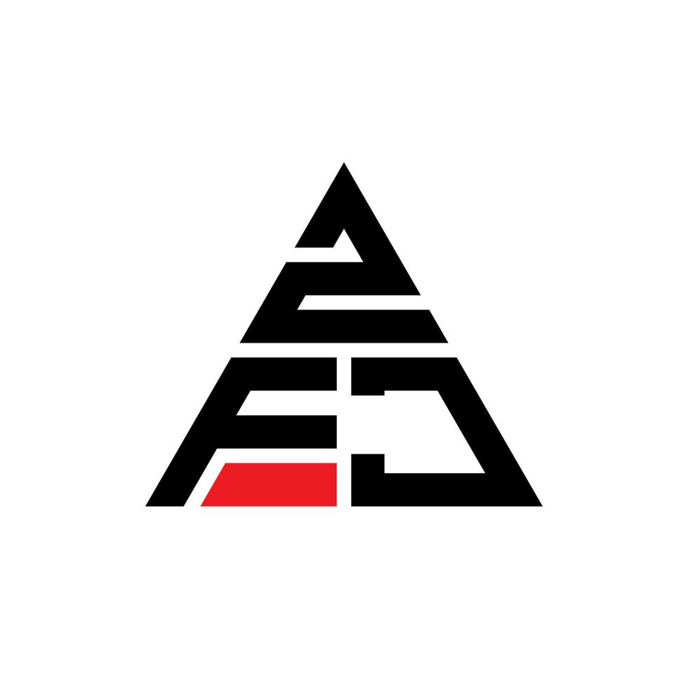 diseño de logotipo de letra triangular zfj con forma de triángulo. monograma de diseño del logotipo del triángulo zfj. plantilla de logotipo de vector de triángulo zfj con color rojo. logotipo triangular zfj logotipo simple, elegante y lujoso.