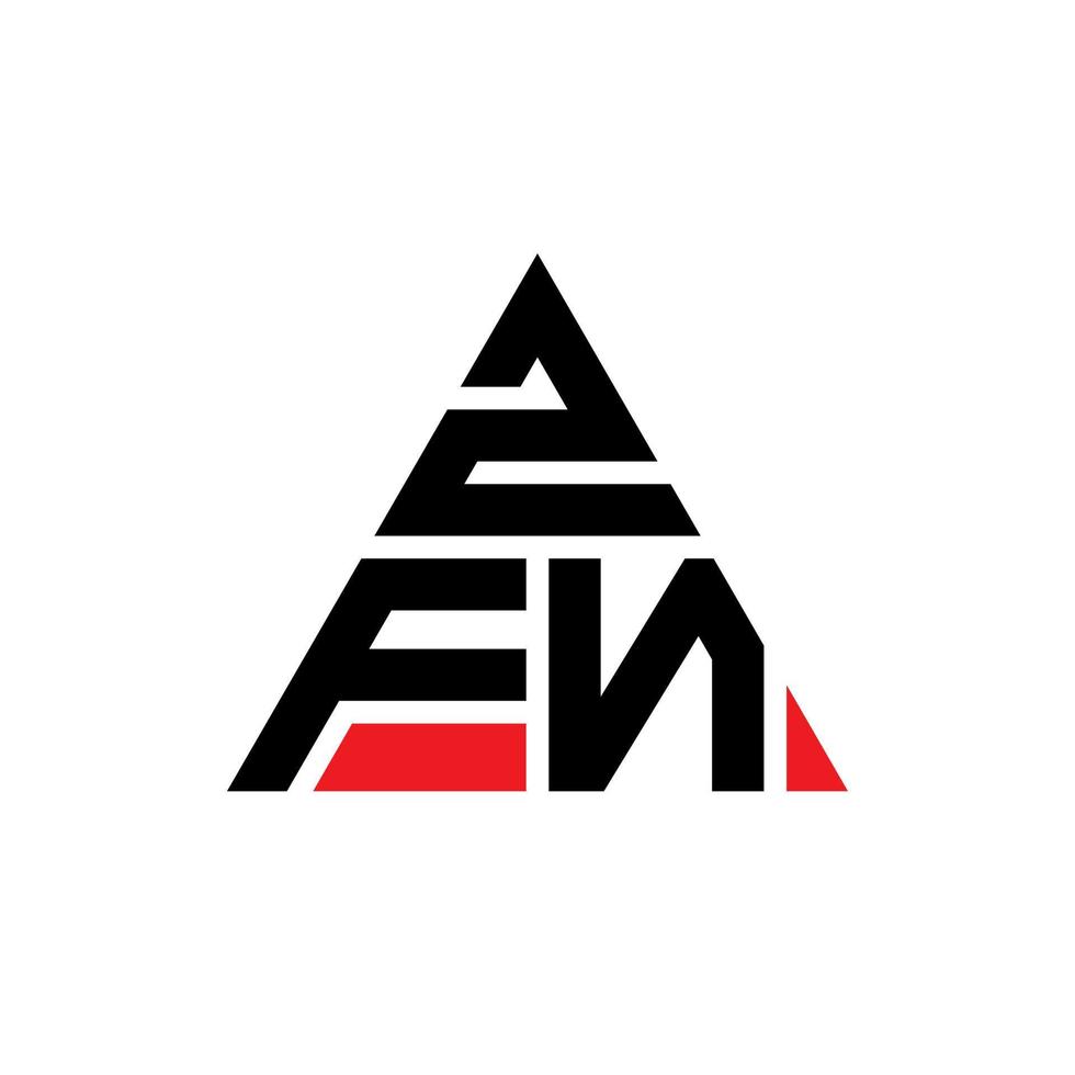 ZFN triangle letter logo design with triangle shape. ZFN triangle logo design monogram. ZFN triangle vector logo template with red color. ZFN triangular logo Simple, Elegant, and Luxurious Logo.