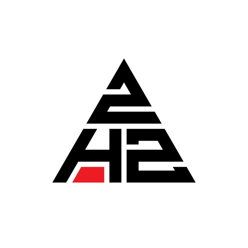 diseño de logotipo de letra triangular zhz con forma de triángulo. monograma de diseño del logotipo del triángulo zhz. plantilla de logotipo de vector de triángulo zhz con color rojo. logotipo triangular zhz logotipo simple, elegante y lujoso.
