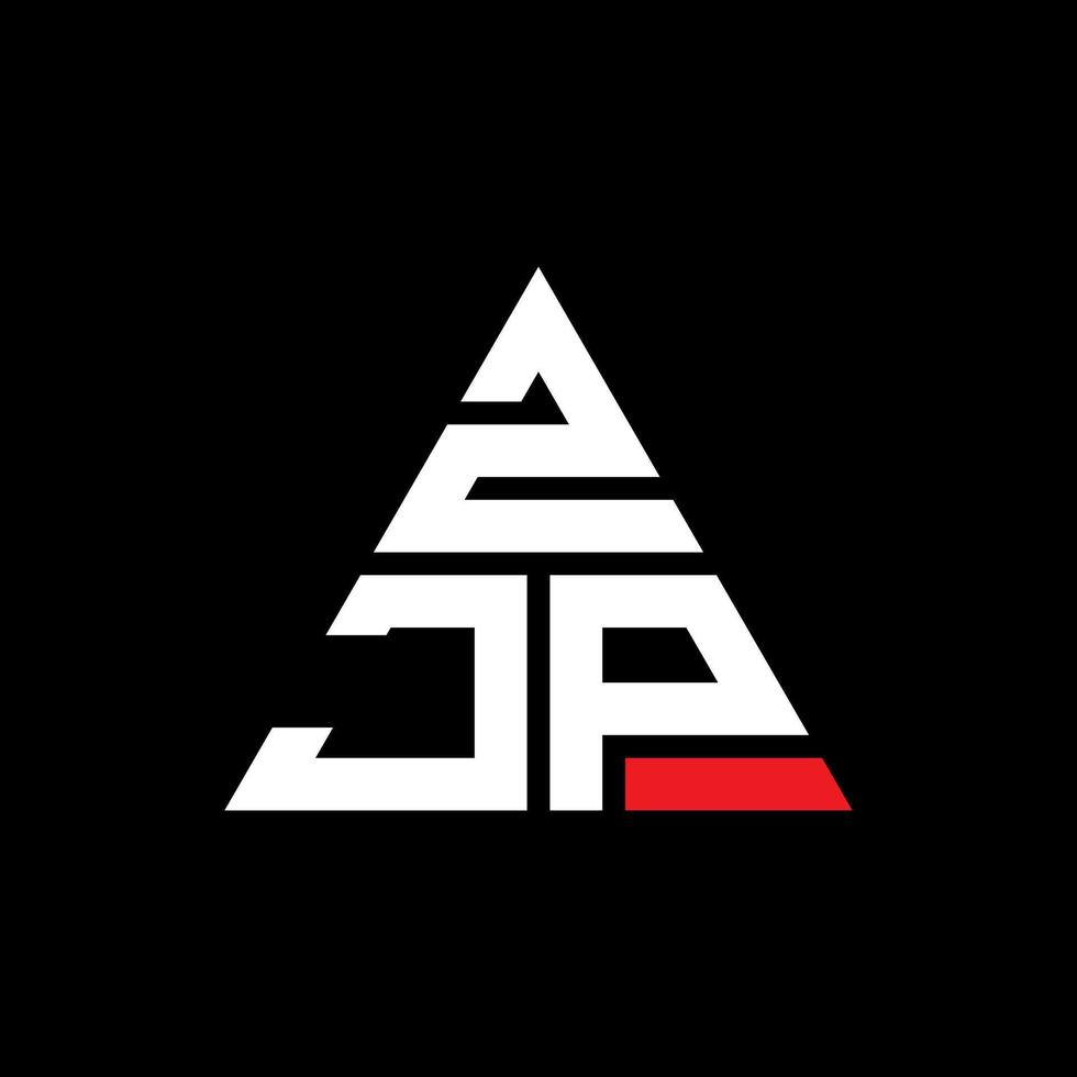Diseño de logotipo de letra triangular zjp con forma de triángulo. monograma de diseño del logotipo del triángulo zjp. plantilla de logotipo de vector de triángulo zjp con color rojo. logotipo triangular zjp logotipo simple, elegante y lujoso.