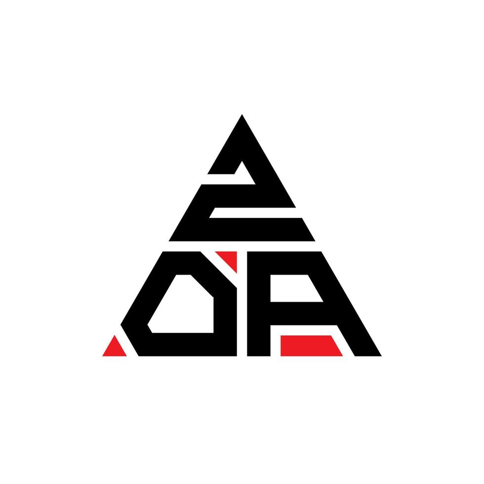 diseño de logotipo de letra triangular zoa con forma de triángulo. monograma de diseño del logotipo del triángulo zoa. plantilla de logotipo de vector de triángulo zoa con color rojo. logotipo triangular zoa logotipo simple, elegante y lujoso.