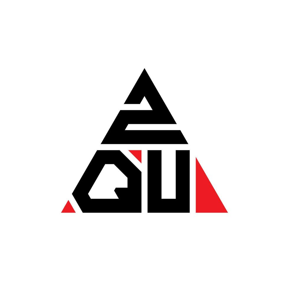 diseño de logotipo de letra triangular zqu con forma de triángulo. monograma de diseño del logotipo del triángulo zqu. plantilla de logotipo de vector de triángulo zqu con color rojo. logotipo triangular zqu logotipo simple, elegante y lujoso.