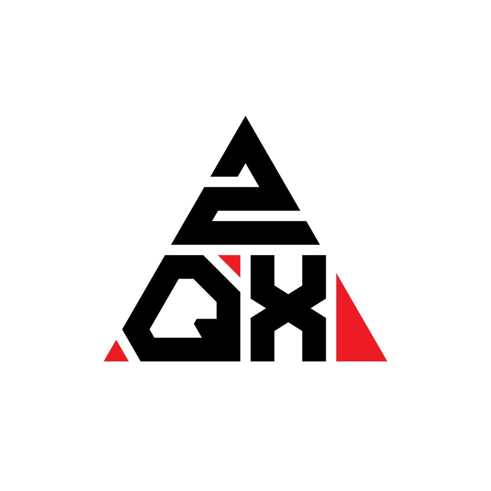 Diseño de logotipo de letra triangular zqx con forma de triángulo. monograma de diseño del logotipo del triángulo zqx. plantilla de logotipo de vector de triángulo zqx con color rojo. logotipo triangular zqx logotipo simple, elegante y lujoso.