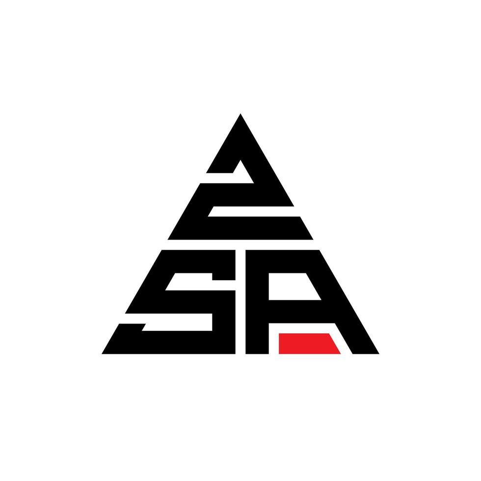 Diseño de logotipo de letra triangular zsa con forma de triángulo. monograma de diseño del logotipo del triángulo zsa. plantilla de logotipo de vector de triángulo zsa con color rojo. logotipo triangular zsa logotipo simple, elegante y lujoso.