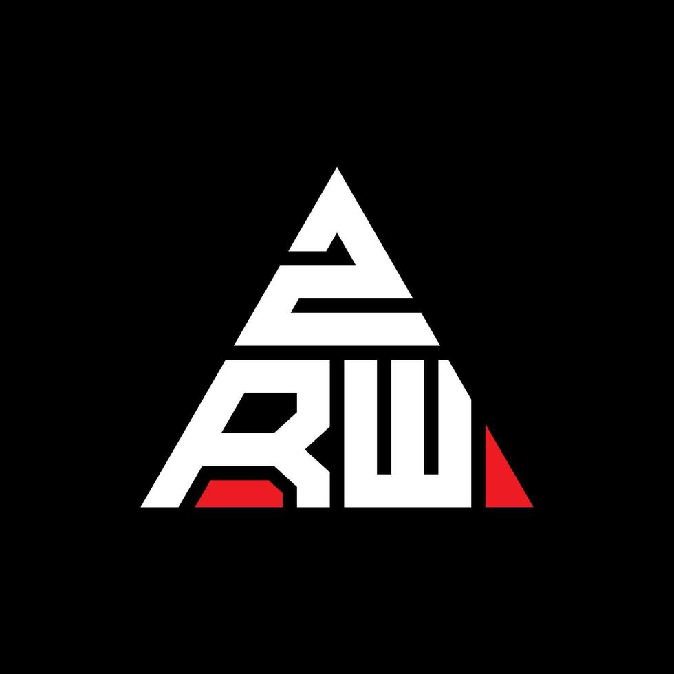 diseño de logotipo de letra triangular zrw con forma de triángulo. monograma de diseño del logotipo del triángulo zrw. plantilla de logotipo de vector de triángulo zrw con color rojo. logotipo triangular zrw logotipo simple, elegante y lujoso.