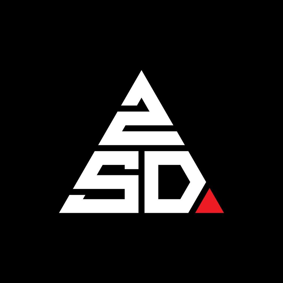 Diseño de logotipo de letra triangular zsd con forma de triángulo. monograma de diseño del logotipo del triángulo zsd. plantilla de logotipo de vector de triángulo zsd con color rojo. logotipo triangular zsd logotipo simple, elegante y lujoso.