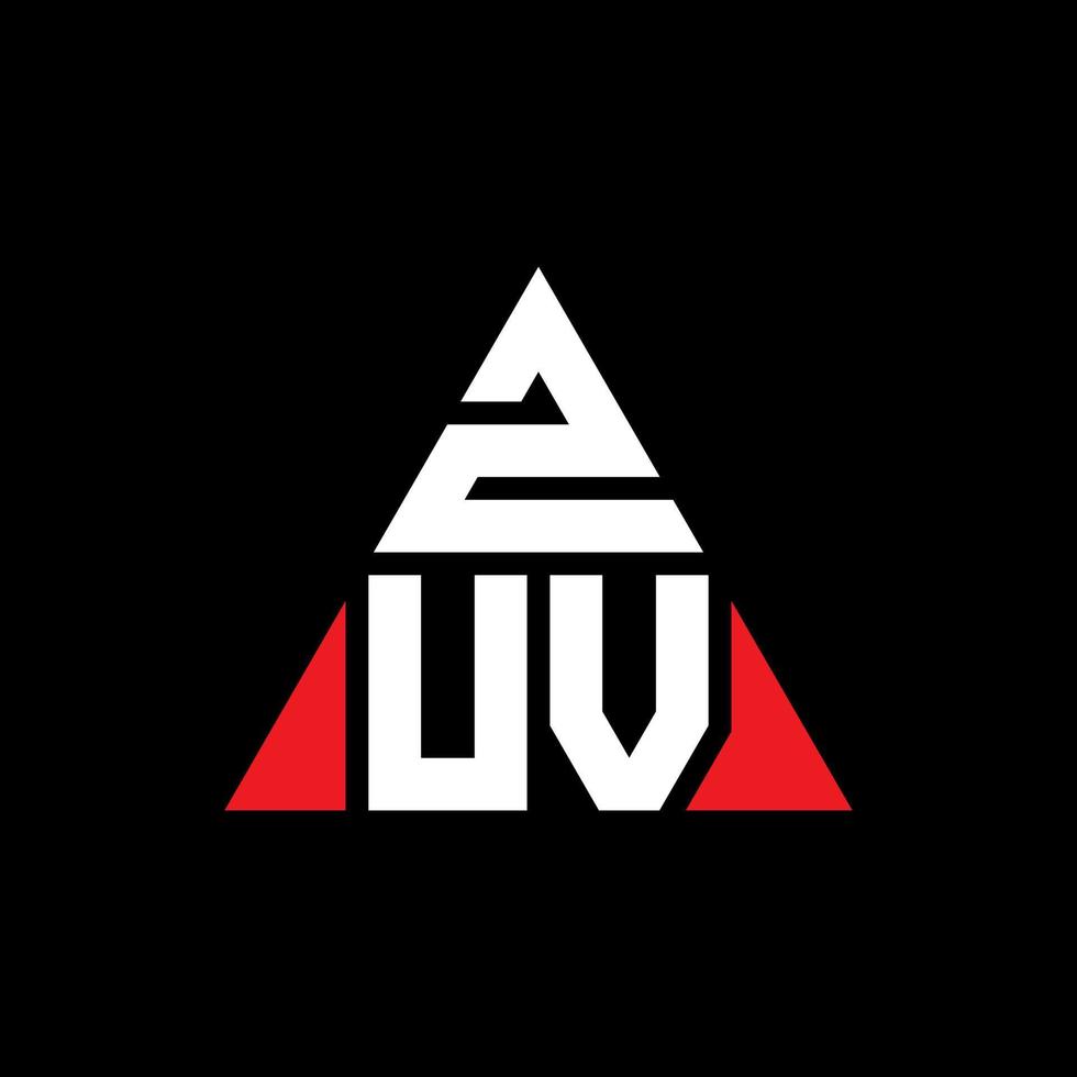 diseño de logotipo de letra triangular zuv con forma de triángulo. monograma de diseño del logotipo del triángulo zuv. plantilla de logotipo de vector de triángulo zuv con color rojo. logotipo triangular zuv logotipo simple, elegante y lujoso.