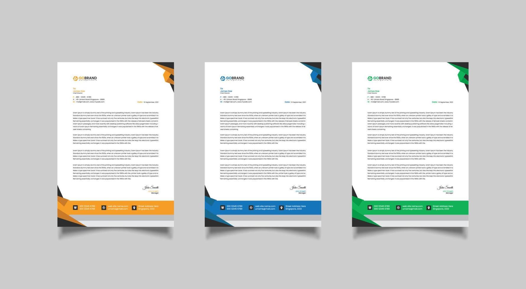 Letterhead design template, modern business letterhead design vector